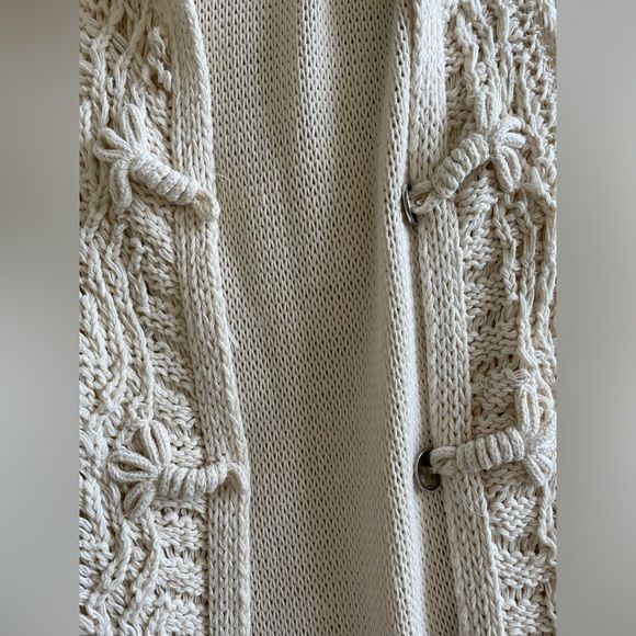 Beige long knit cardigan - Picture 2 of 6